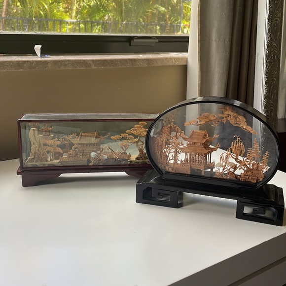 Two vintage handcrafted artwork